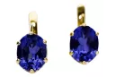 Saphir Or jaune 14 carats Des boucles d'oreilles Vintage vec003y